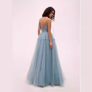 Vestido de Noche Largo de Organza con Hombros Descubiertos, Cintura Imperio y Capa Transparente, Moda Femenina, Estilo Primavera Verano 2024 - Product Image 2