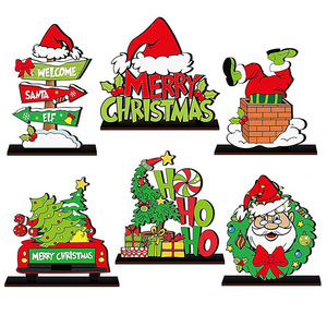 Decoraciones navideñas en stock, centros de mesa de madera para comedor, bandejas escalonadas, adornos y decoraciones para mesa. - Product Image 5