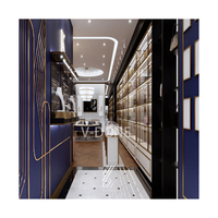 Luxuriöse Lederwaren-Vitrine Maßgefertigte Goldmetall-Glasvitrine für Handtaschen- und Schuhgeschäfte Inneneinrichtung
