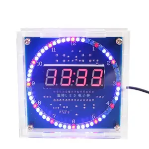 DIY لوحة تعليمية 51 SCM وحدة عرض LED رقمية دوارة منبه مجموعة ساعة رقمية إلكترونية 5 فولت DS1302