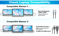 H2 12 pouces moniteur Portable pour ordinateur portable écran Extender Slide ordinateur portable écran Extender Macbook écran Extender