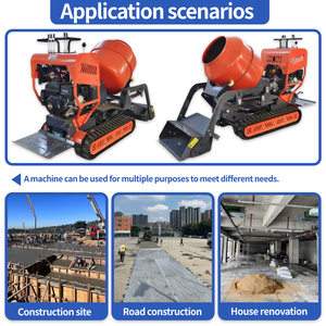 Mini bétonnière sur chenilles diesel avec engrenage sur chenilles 500L Petite bétonnière à chargement automatique pour camion à benne basculante - Product Image 4