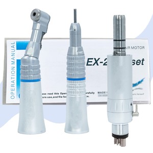 Ensemble de pièces à main dentaires à basse vitesse avec bouton-poussoir, comprenant une tête contra-angle et un cône nasal droit, pour moteur pneumatique 2/4 trous, destiné aux cliniques dentaires - Product Image 6