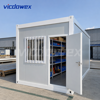 VICDOWEX Maison conteneur modulaire préfabriquée durable et compacte pour bureau, chantier de construction, entrepôt