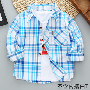 Nouvelle collection Printemps-Automne 2020 : Manteau rayé en coton à manches longues pour bébés garçons et filles de 1 à 7 ans, chemise à carreaux pour enfants - Product Image 4