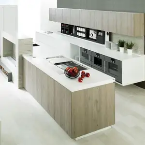18 bebek mutfak mobilyası Suppliers-Waterproof Laminated Plywood Integrated Kitchen Cabinets Furniture For Apartment
