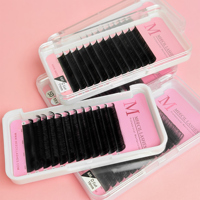 Extensions de cils professionnelles en forme de éventail, courbure B, longueur 18 mm, vente en gros
