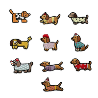 Lot de 10 écussons brodés 3D personnalisés Teckel, thermocollants, mignons, en forme de saucisse, pour pulls, chapeaux et sacs, pour les amoureux des animaux