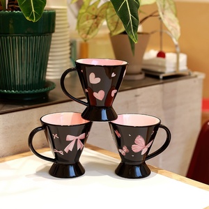 Shangen Porcelain Goblet Coffee Mug Waist-Thin High-Foot Design Modern <b>Simple</b> Style <b>Microwave</b> Dishwasher Safe High Temperature - Product Image 1