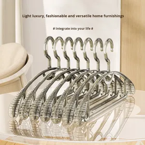 Cintres en plastique PET épaissi utilisation moderne de salon non marquant anti-marques d'épaule extra épais antidérapant multifonction - Product Image 2