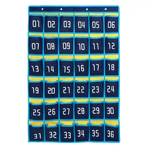 휴대 전화 홀더 벽 문 교수형 주최자에 대한 도매 번호 교실 잡화 옷장 포켓 차트