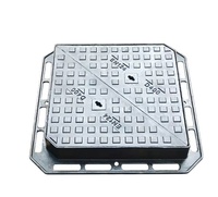 Grille de couverture de trou d'homme carrée en fonte ductile personnalisée avec charnière