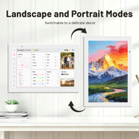 Calendario Digital Inteligente con Pantalla Táctil Wifi de 10.1 Pulgadas, Calendario Digital Full HD con Pantalla Táctil, Tabla de Tareas, Calendario Digital para Montar en la Pared para Horarios Familiares