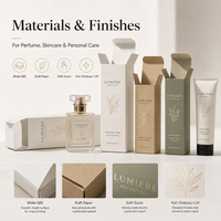 Boîtes d'emballage personnalisées avec logo imprimé, écologiques, double face, pour cartes de parfum, emballages de produits cosmétiques, flacons de sérum, boîtes cadeaux