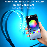 Kit de bande LED d'ambiance tactile automatique compatible avec les capteurs de musique 12V Intérieur de voiture Lumière d'ambiance Alliage d'aluminium Matériaux Nouveau