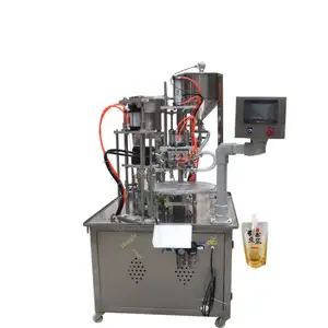 Liquid Sugar Stand Up Filling Machines Standing Juice Spout Pouch Premade Bag Doypack Rotary Packing Machine