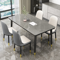 Mobilier de maison moderne Table en pierre artificielle Pierre frittée dessus en marbre Table à manger pour le salon