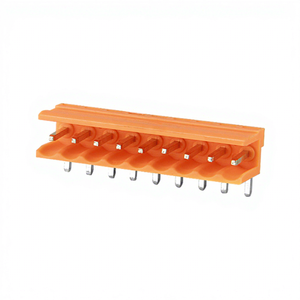 HT396R-3.96-2P 7-8mm 300V 8A Nickel-Plated Copper Orange Plug-In <b>Terminal</b> Block Push-In Connection 24-16AWG Conductors - Product Image 1