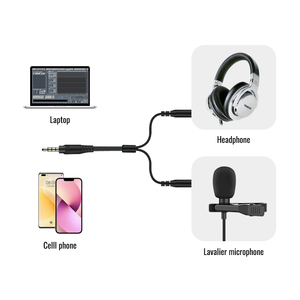 สำหรับ TCM-400 Takstar ไมโครโฟน lavalier 3.5มม. 16ฟุตไมโครโฟนโทรศัพท์/gopro/ กล้องใช้ได้กับ <span class=keywords><strong>YouTube</strong></span> & TikTok - Product Image 3