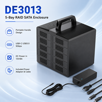 Caja de Almacenamiento Externa DE3013 con 5 Bahías para Discos Duros RAID, USB C 5Gbps, Compatible con Discos Duros SATA de 3.5 y 2.5 Pulgadas, Carcasa de Aluminio, Estación de Acoplamiento
