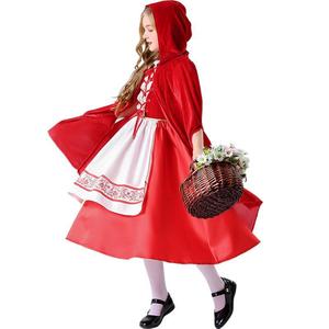Disfraz de Caperucita Roja con capucha y chal para niñas, traje para fiesta de Halloween - Product Image 3