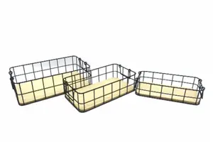 Cesta de alambre metálico de acero inoxidable con asas y peso muy ligero para almacenamiento multipropósito fabricado por HHO - Product Image 4