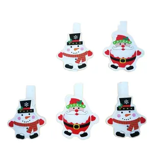 Noel promosyon ahşap hediyeler ahşap fotoğraf klip ataşlar noel baba clothespins tedarikçisi