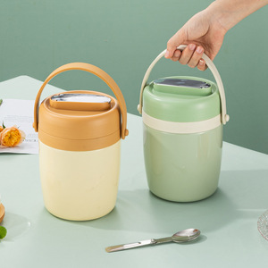 Hegncw Hộp cơm trưa mini cách nhiệt bằng thép không gỉ 304 cầm tay cho sinh viên văn phòng nồi thức ăn bổ sung cho gia đình nhân viên văn phòng - Product Image 1