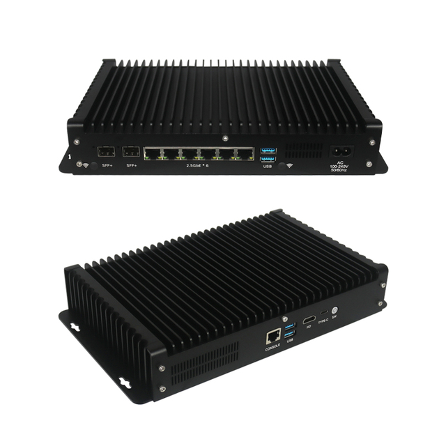 12th Gen I3-1215U 6x 2.5GbE 2x SFP+ VPN Router Industrial Fanless Computer Case Firewall DDR5 PFsense/OPNsense AES-NI/TPM Used