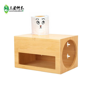 Bamboo <b>storage</b> <b>box</b>, <b>kitchen</b> plastic bag <b>storage</b> <b>box</b>, wall-mounted bag pull-out organizer, shopping bag <b>storage</b> <b>box</b> - Product Image 2
