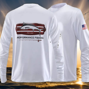 Vêtements de pêche respirants à manches longues avec logo personnalisé, séchage rapide, protection UV UPF50+, polyester durable, impression numérique - Product Image 2