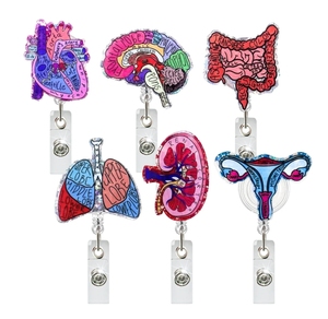 2025 New Arrival 1 Mảnh Long Lanh Acrylic Có Thể Thu Vào Y Tá Huy Hiệu Reel Thời Trang Y Tế Chai Vương Miện Bác Sĩ ID Chủ Thẻ Dây Buộc - Product Image 1