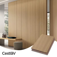 Prêt à expédier : Panneau mural stratifié en bois massif anti-déformation à grain de bois pour la décoration murale de salon domestique
