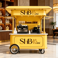 Carrito de Café Móvil Comercial de Lujo, Kiosco de Espresso Personalizado con Logotipo para Hotel, Centro Comercial, Alquiler para Eventos, Café para Bodas