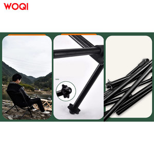 Silla Plegable Woqi 60x60x66cm de Aluminio y Tela Oxford para Exteriores, Camping y Jardín, Color Negro - Product Image 4