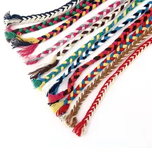 तीन स्ट्रैंड बुनी रस्सी के पर्दे, रस्सी के कपड़े के सामान, रंगीन बुनी हुई फ्लैट रस्सी की निर्माता की सीधी बिक्री