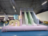 Équipement de jeu souple en PVC commercial personnalisé Maison de rebond Parcours d'obstacles gonflable extérieur Piscine de toboggan aquatique à rebond coloré