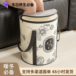 Cubo portátil para baño de pies, plegable, redondo, con aislamiento multicapa, para terneros, uso doméstico en invierno, material de poliéster - Product Image 4