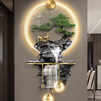 UNIART Art mural 3D illuminé Sculptures murales lumière LED applique murale décorative peinture chinoise pour la maison entrée couloir chambre