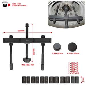 KS TOOLS Jeu d'extracteurs de moyeux de roues universels pour véhicules utilitaires, 27 pcs - Product Image 2