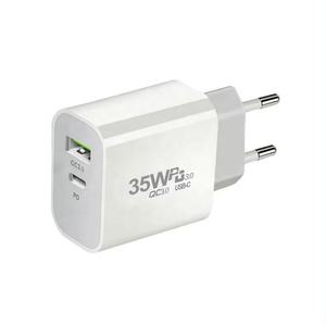 Adaptador de cargador rápido de 35W PD EU US UK, adaptador de corriente de cortocircuito 5V3A para iPhone 13 14 15 Pro Max <span class=keywords><strong>Galium</strong></span> Nitride USB - Product Image 3