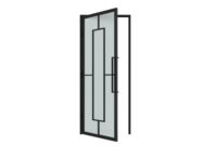 Portes en verre trempé transparent/brun/gris/noir avec cadre en acier intérieur et poignées longues