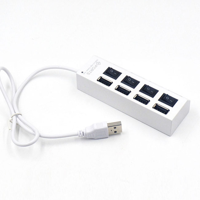 USB 2.0 4-Port Hub Individual Power Switches-Black