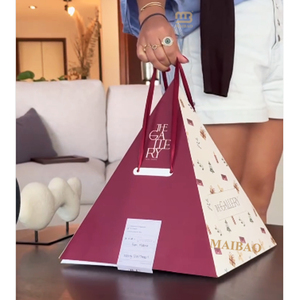 Nouvelle boîte pyramidale <span class=keywords><strong>en</strong></span> <span class=keywords><strong>carton</strong></span> pour la restauration, pâtisserie, gâteau, dessert, plateau artisanal, plateau de dégustation, boîte bento pyramidale, emballage personnalisé pour aliments, boîte pyramidale - Product Image 1