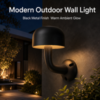Lampe LED d'extérieur à finition métallique noire, éclairage d'ambiance chaleureux, haute protection pour l'éclairage des parcs, des allées et des espaces publics