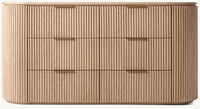 Mobilier d'intérieur de luxe en bois massif cadre en chêne blanc commode de salon à 6 tiroirs