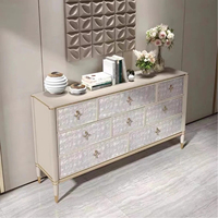 2025 nouveauté armoire d'entrée rectangulaire simple moderne commode à 8 tiroirs pour chambre à coucher