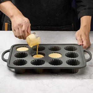 12 cavità Silicone Bakeware stampi per torte fiori antiaderenti stampo per Muffin Cupcake al cioccolato