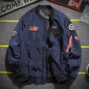 Giacca da Pilota da Uomo Personalizzata con Logo OEM, Taglie Grandi, in Tela con Distintivo, Moda Autunnale, Giacca da Moto con Chiusura a Cerniera - Product Image 3