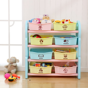 Estante de almacenamiento de juguetes de plástico para niños, organizador de alta calidad, barato, venta al por mayor - Product Image 4